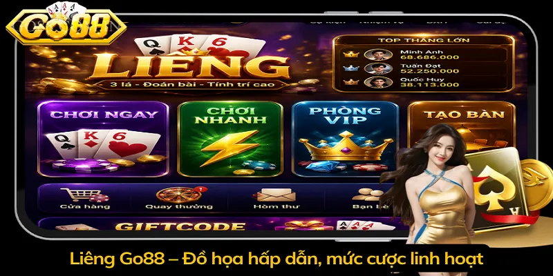 Liêng Go88 – Đồ họa hấp dẫn, mức cược linh hoạt