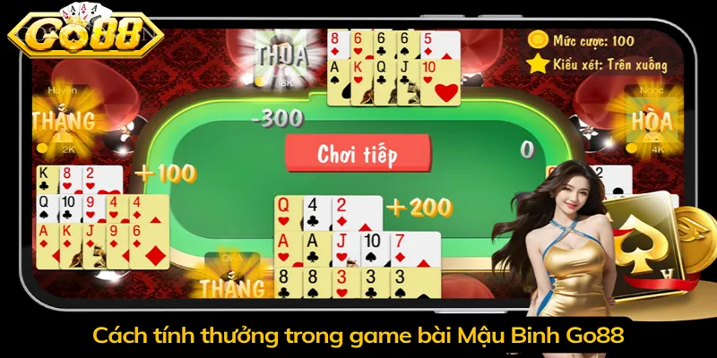 Cách tính thưởng trong game bài Mậu Binh Go88