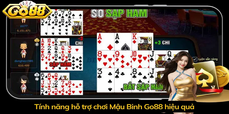 Tính năng hỗ trợ chơi Mậu Binh Go88 hiệu quả