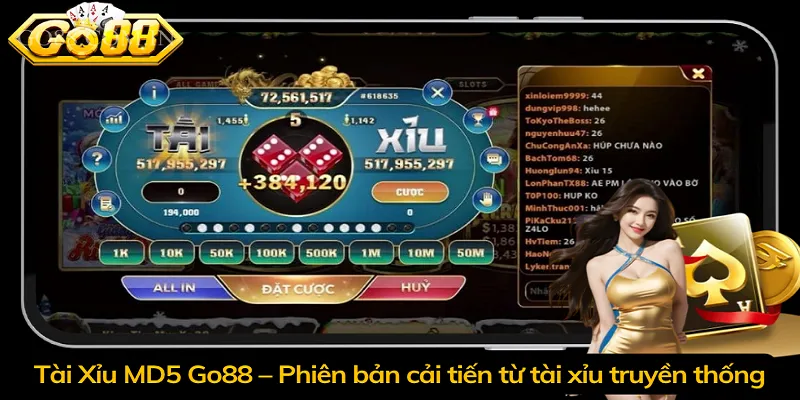 Tài Xỉu MD5 Go88 – Phiên bản cải tiến từ tài xỉu truyền thống