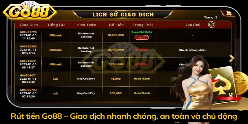 Rút tiền Go88 – Giao dịch nhanh chóng, an toàn và chủ động